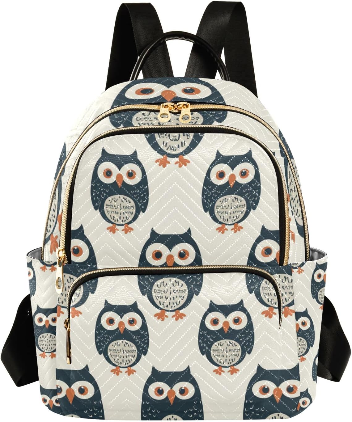 Mini Backpack Purse for Women, Funny Owl Travel Bag Casual Daypack Shoulder Bag