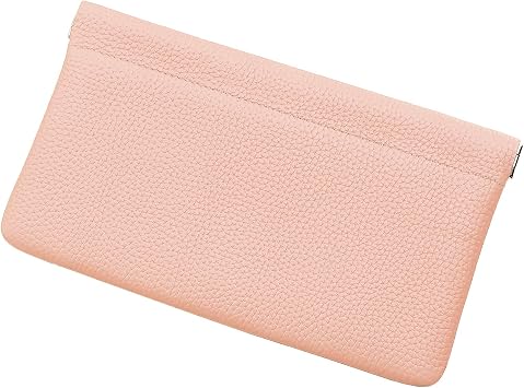 Genuine Leather Pocket Bag for Purse,Coin Purse Lipstick Phone Cosmetic Accessories Travel Pouch for Storage Waterproof Portable No Zipper Self-closing Wallet Women Pink