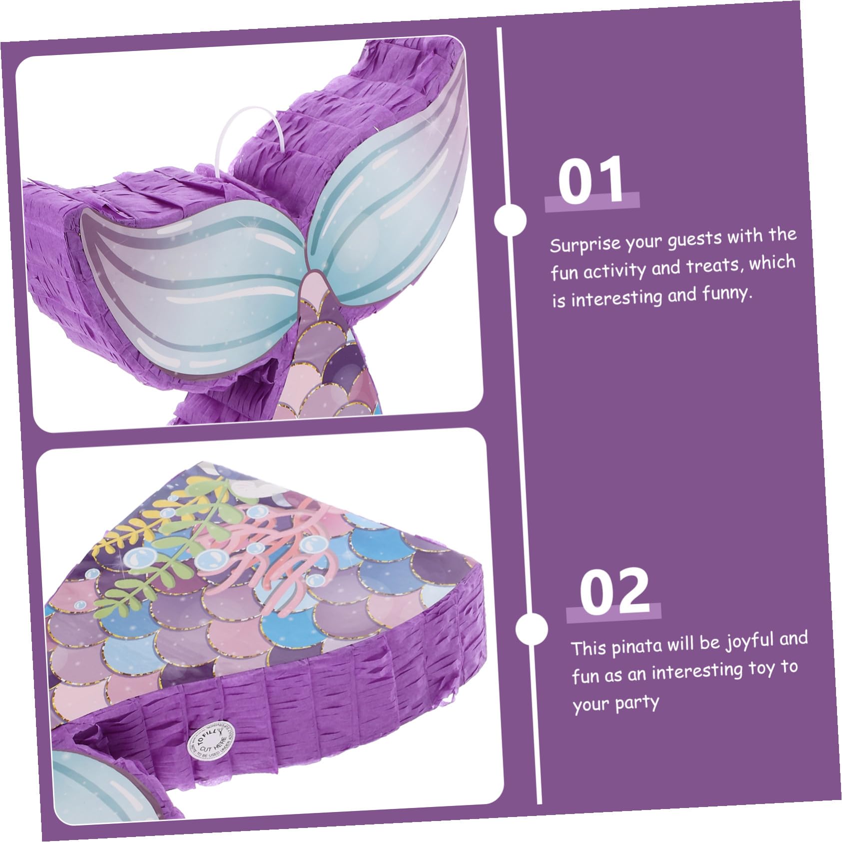 Piñata de Papel de Sirena 1 Juego para Cumpleaños Infantil