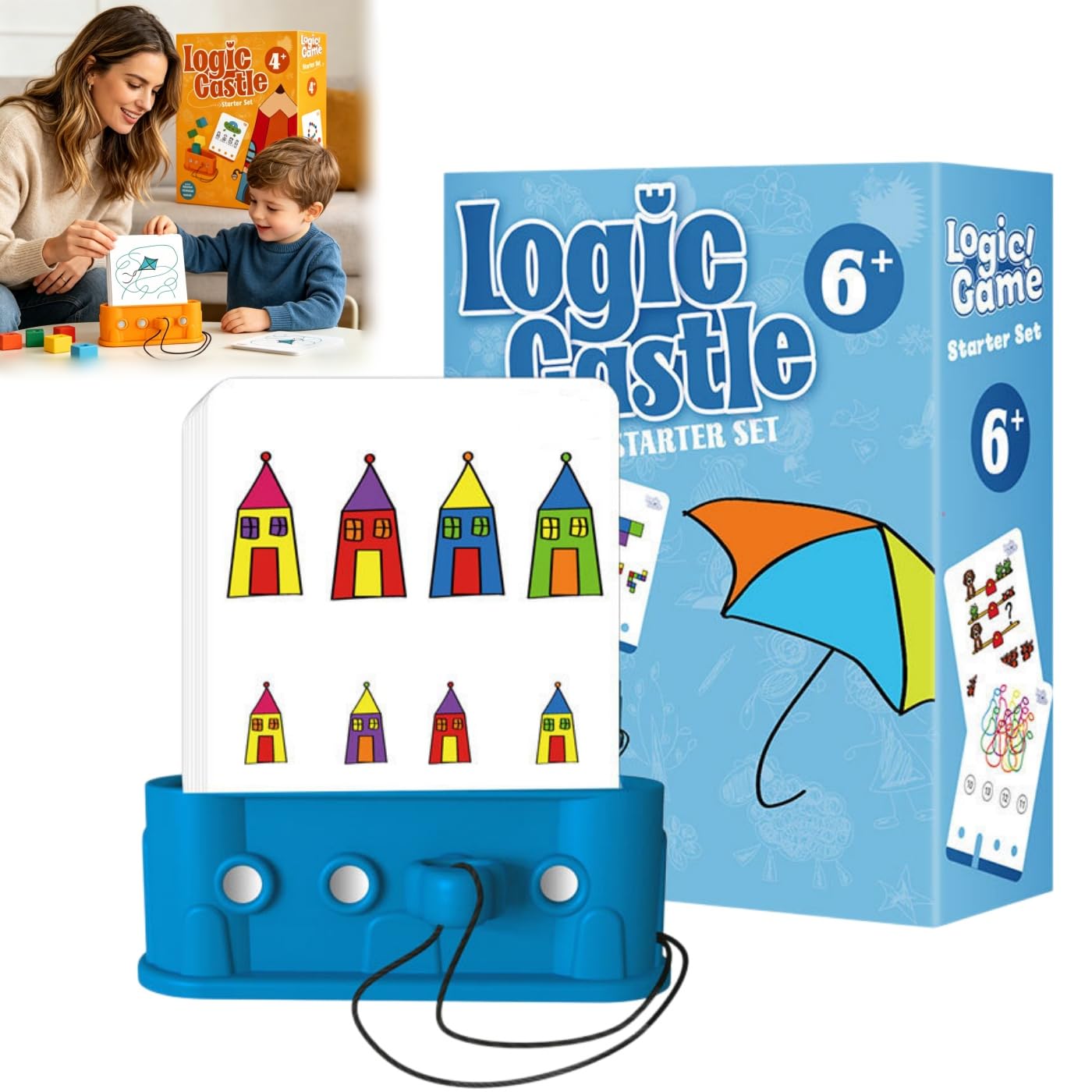 Montessori Logic Castle, Educational Logic Card Puzzle, Screen Free Brain Teaser Toy for Improving Fine Motor Skills and Problem-Solving Abilities