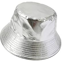 MILAKOO Rock Metallic Bucket Hat Reversible Cap Unisex Fisherman Wide Brim Rock Punk Hippie Hat