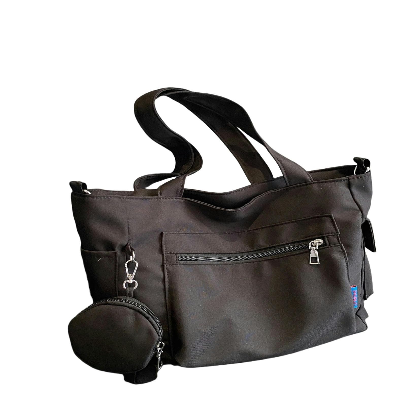 ZSHDTKWB Handbag Large Capacity Unisex Tote Bag With Coin Purse, College Style Middle School Student Schoolbag Casual Bag Crossbody-black