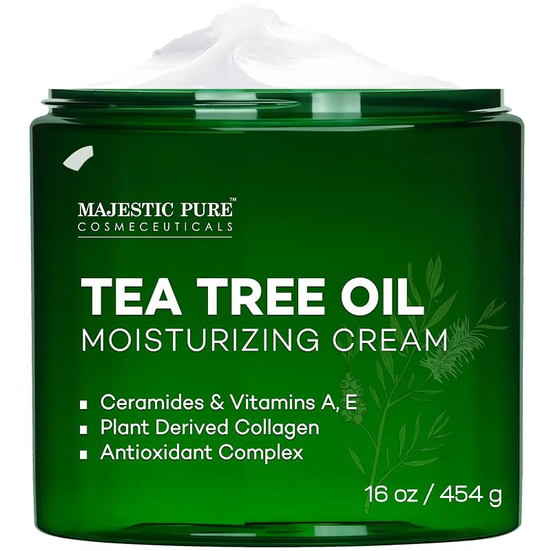 Creme hidratante Majestic Pure com óleo de tea tree, 5% – 454 g