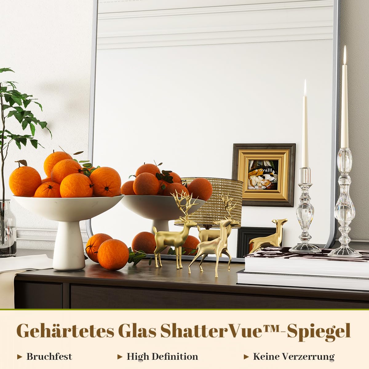 Koonmi Badspiegel mit runden Ecken 51 x 71 cm 71L – Bild 3