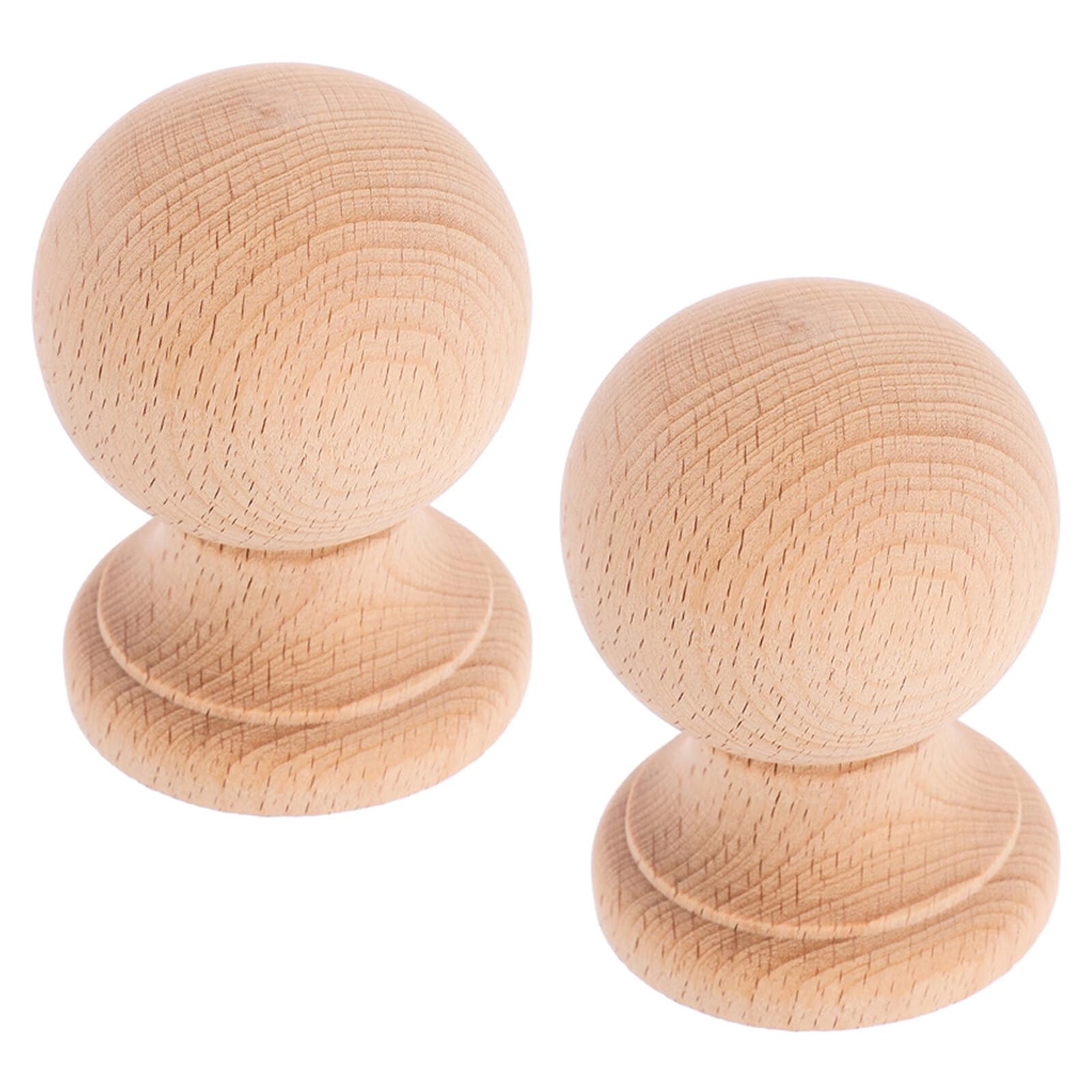SHINEOFI 2pezzi Finials in Legno Massello per Mobili e Recinzioni, Decorazione Versatile ed Elegante per Ambienti Domestici, Facile Installazione per Rinnovamento Stanze