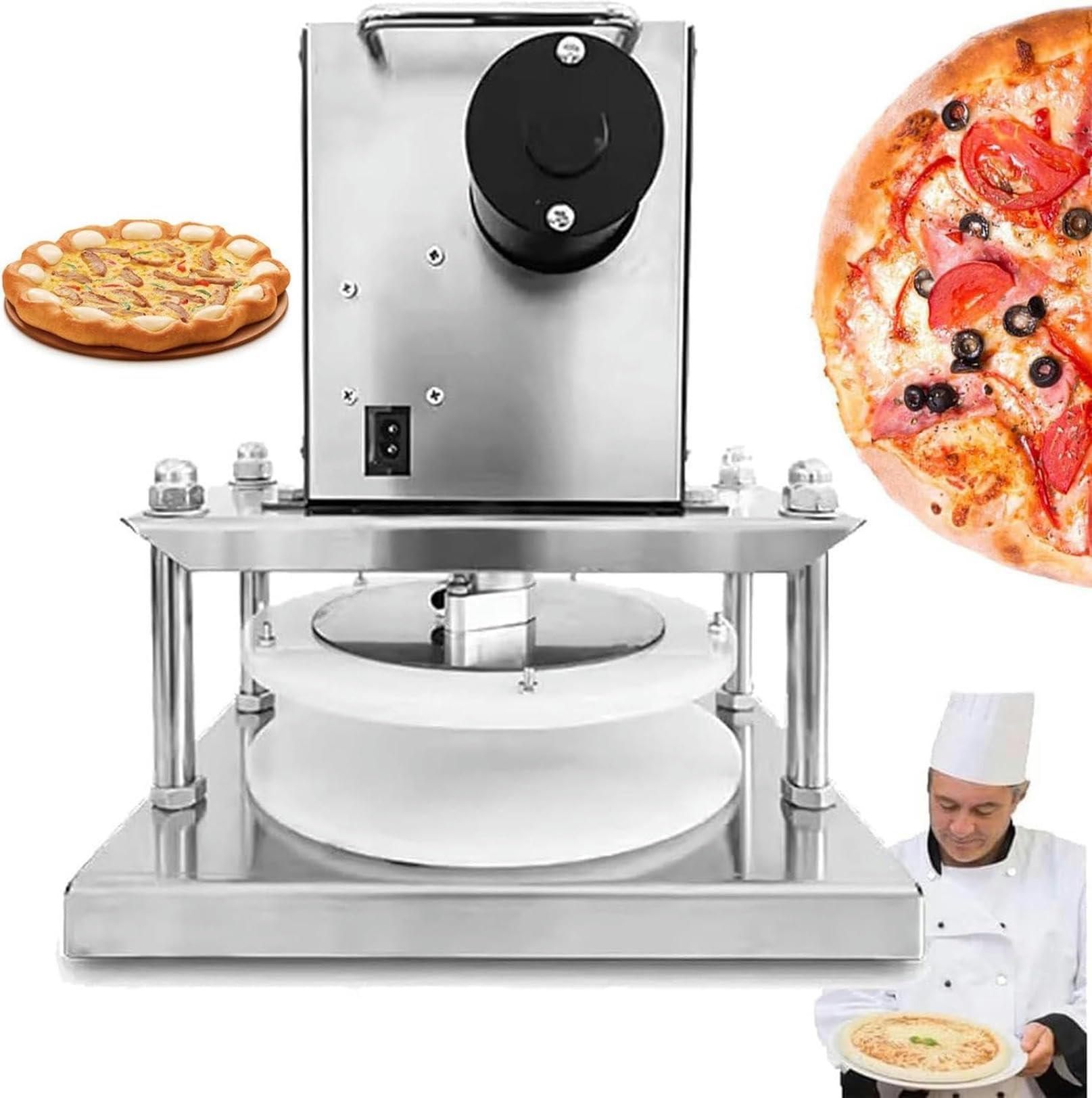 Pressa Elettrica per Impasto per Pizza (preme 400 Impasti in 1 Ora), Pressa per Pasta per Pasticceria, Pressione 2000n, Spaziatura tra Piastre 2-50 Mm, 8,66"/22 Cm