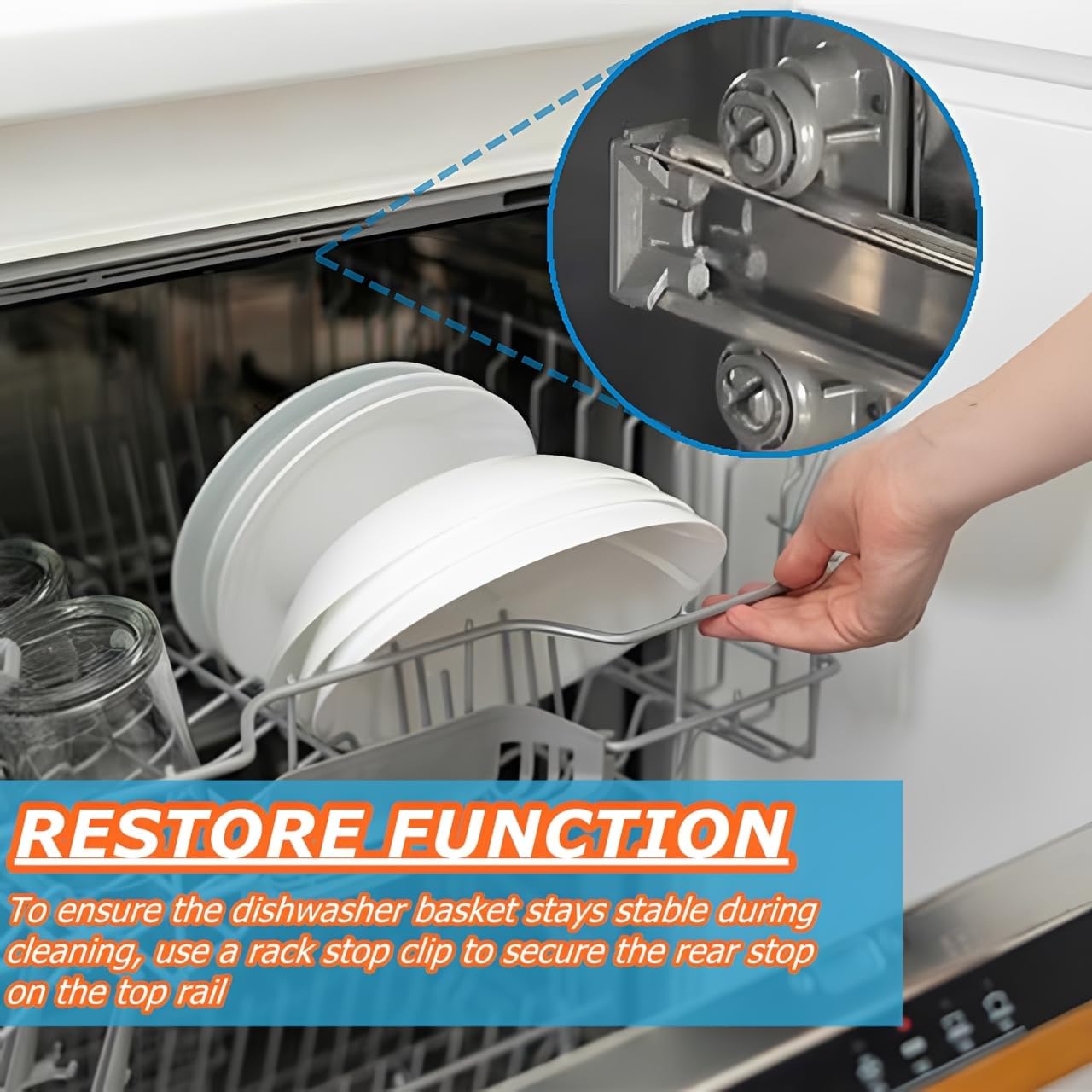 4 Pack W10195622 Dishwasher Rack Stop Clip Replacement,Upper Dishrack Slide Rail Rear Stop Replaces AP4566222