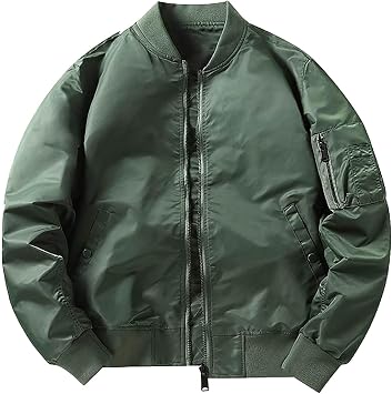 Bomber Jacket, Mens Lightweight Jacket Flight Jacket Thin Windbreaker Outwear Casual Coat Baseball Sportswear with Multi Pockets Flying Jackets for Men Uk Sports Jackets for Men Uk Jacket Men