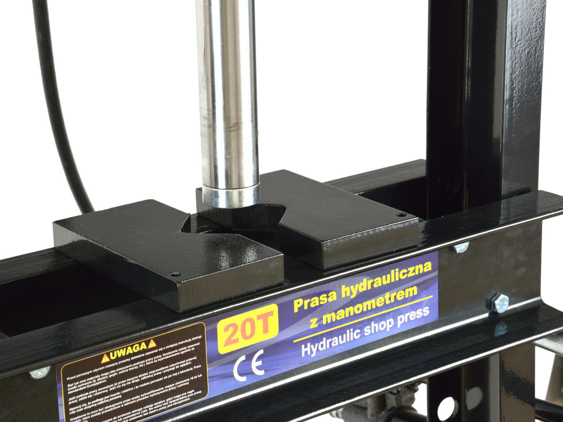 Geko G02087 - Prensa hidráulica con manómetro, 20 toneladas, color negro