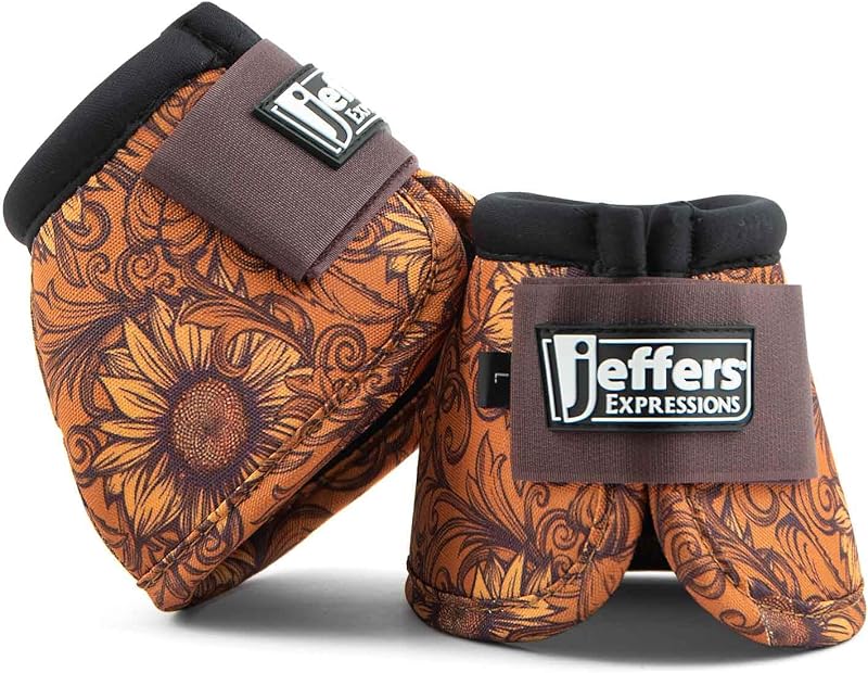 Botas de sino No Turn para cavalos Jeffers, nylon balístico, tamanho Médio, par