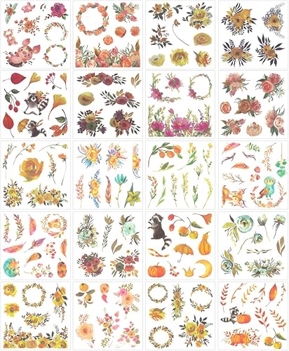 Miniatura 8 de allydrew Washi - Juego de calcomanías para álbumes de recortes, hojas verdes (20 hojas)