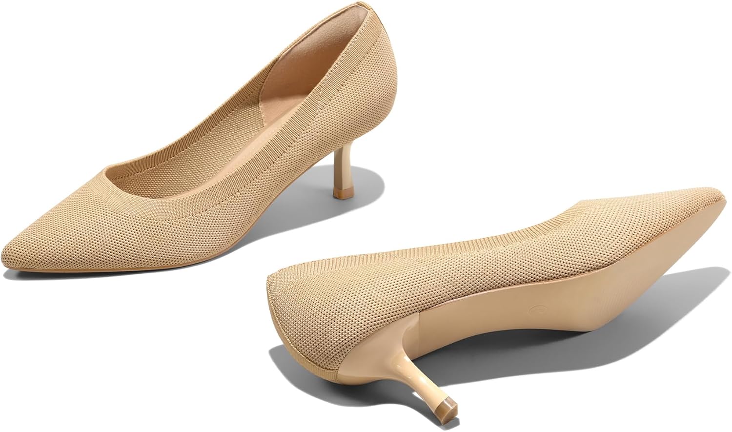 mysoft Kitten Heels for Women Low Heel Pumps 2 Inch Closed Toe Wedding Dress Shoes - Image 5