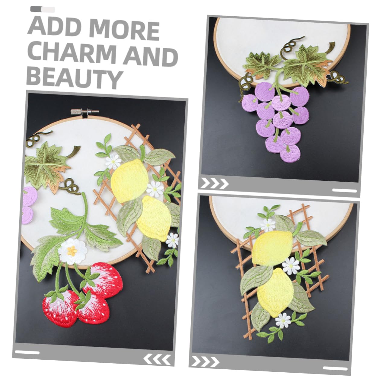 Angoily 5 Set Toppe Ricamate Frutta Per Cucire Applique Decorativi Per Giubbotti E Abbigliamento Design Fragola Per Riparazioni E Abbellimenti Tessili 3 Pezzi*5