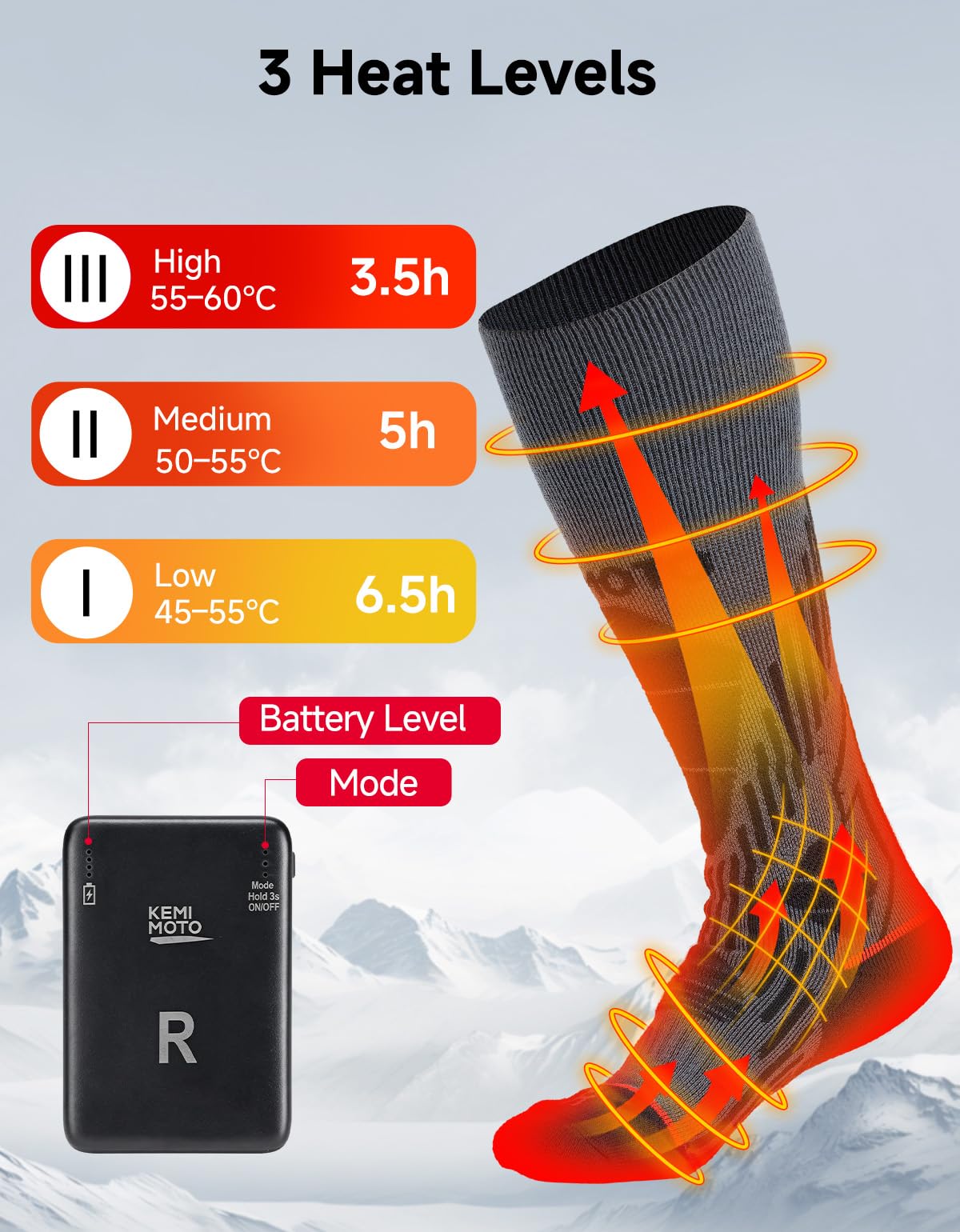 KEMIMOTO Calcetines calefactables para hombre y mujer
