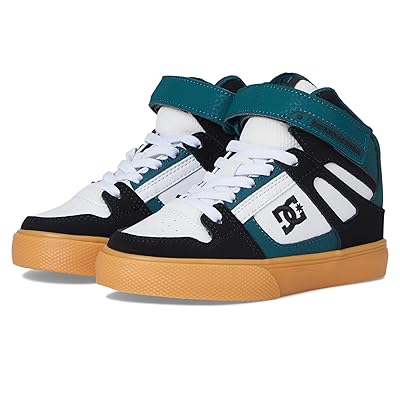 DC Kids Pure High Top EV (Little Kid/Big Kid) Boy Kids Shoes Black/Green/Gum