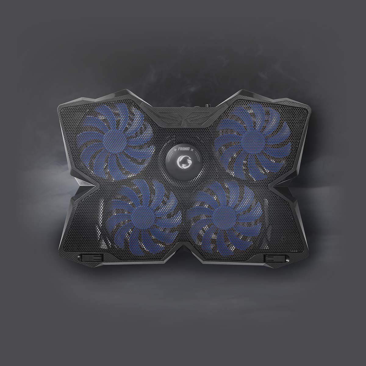 NEDIS Refroidisseur pour Ordinateur Portable Gamer - Nombre de ventiltaleurs: 4 - Alimenté par Port USB - 15" - 19" - LED