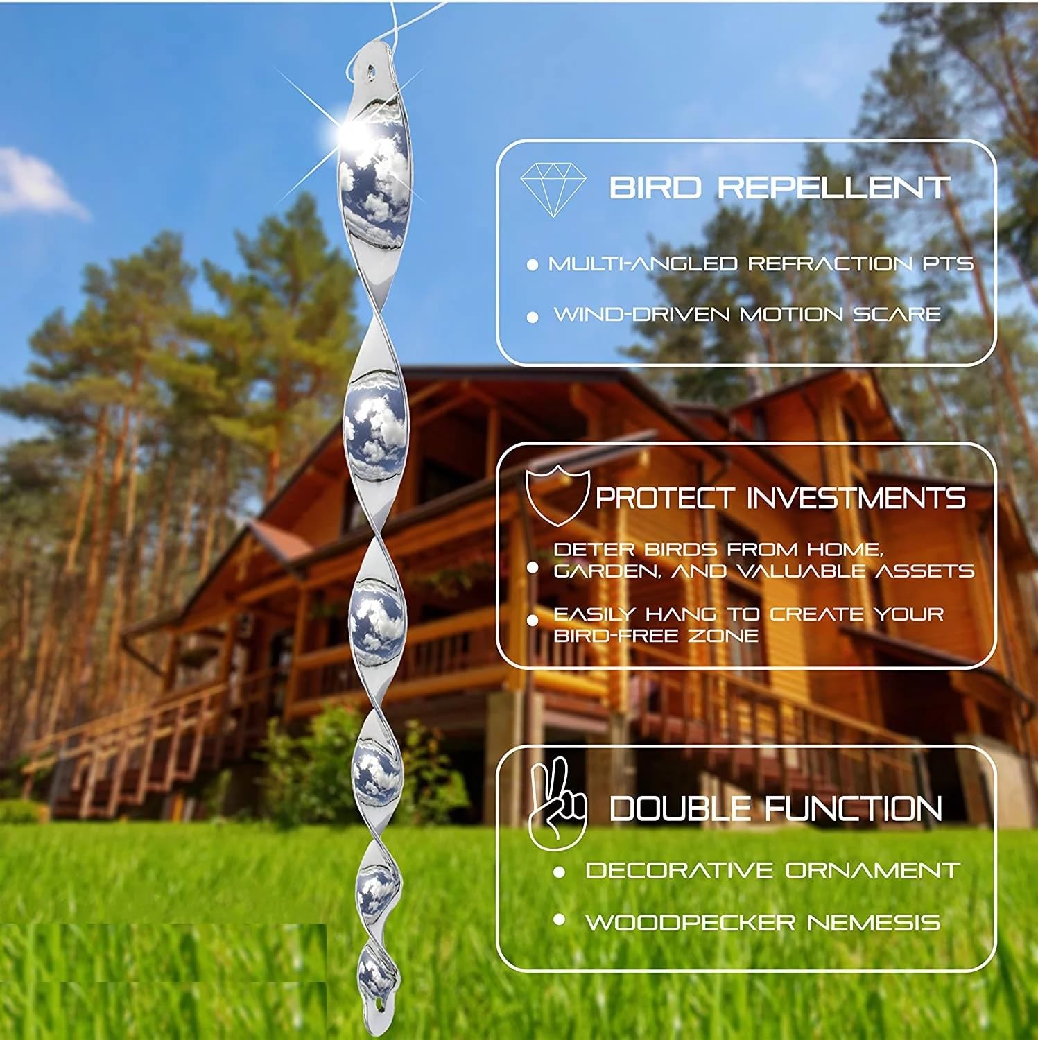 SCARE GUARD épouvantail Effaroucheur VOLGEUR Effaroucheur Oiseaux - Volgeur Effa