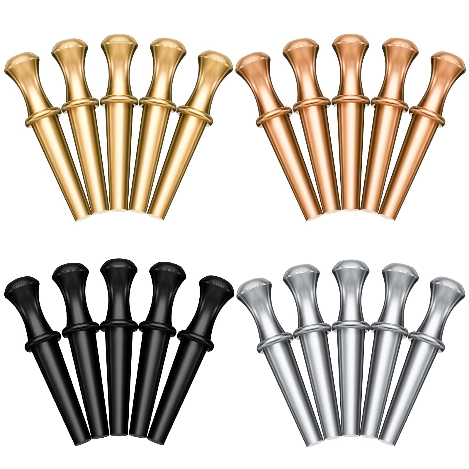 Lewtemi120 Pcs Metal Cribbage Pegs Cribbage Board Pegs 4 Colors Cribbage Pegs Fit 1/ 8 Holes with Drawstring Storage Pouch Tapered Design for Cribbage Game