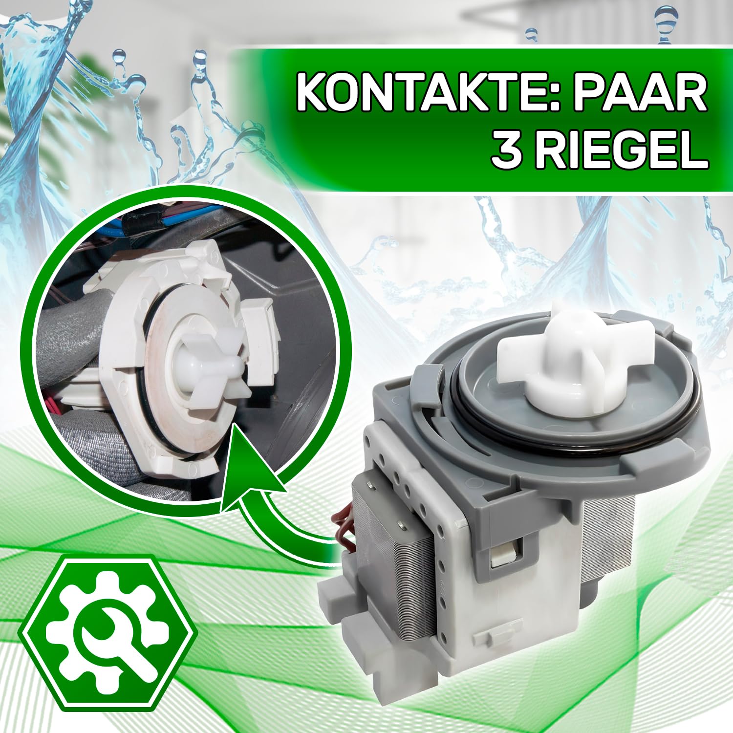 Ablaufpumpe für Geschirrspüler 30W 220/240V 50Hz 0,25A mit Originalcode 1740300100 1740300200 1740300300 1748200100 für Beko - Garantie 5 Jahre – ONIX TECH