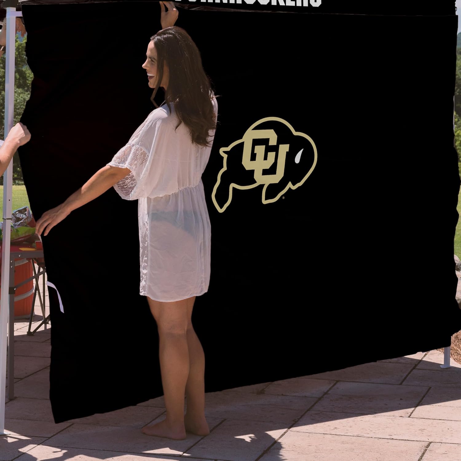 Logo Brands NCAA Colorado Buffaloes 9x9 Canopy Side Panel – Team Colors, Privacy & Weather Shelter