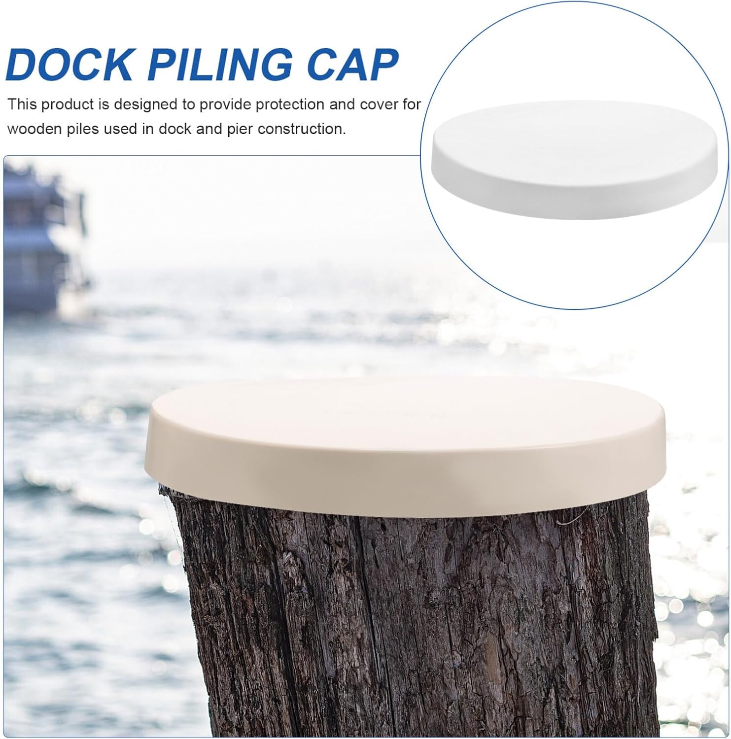 BESPORTBLE 10pcs PVC Dock Piling Caps Piling Weather Resistant Impact Resistant for Dock Preservation
