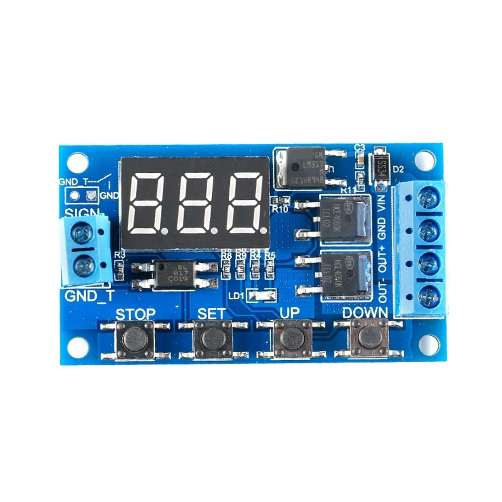 1 pz DC ​​12V 24V Dual MOS LED Digitale Temporizzatore Ritardo Relè Trigger Ciclo Timer Ritardo Interruttore Circuito Scheda Temporizzazione Modulo di Controllo Fai da Te(Only module)