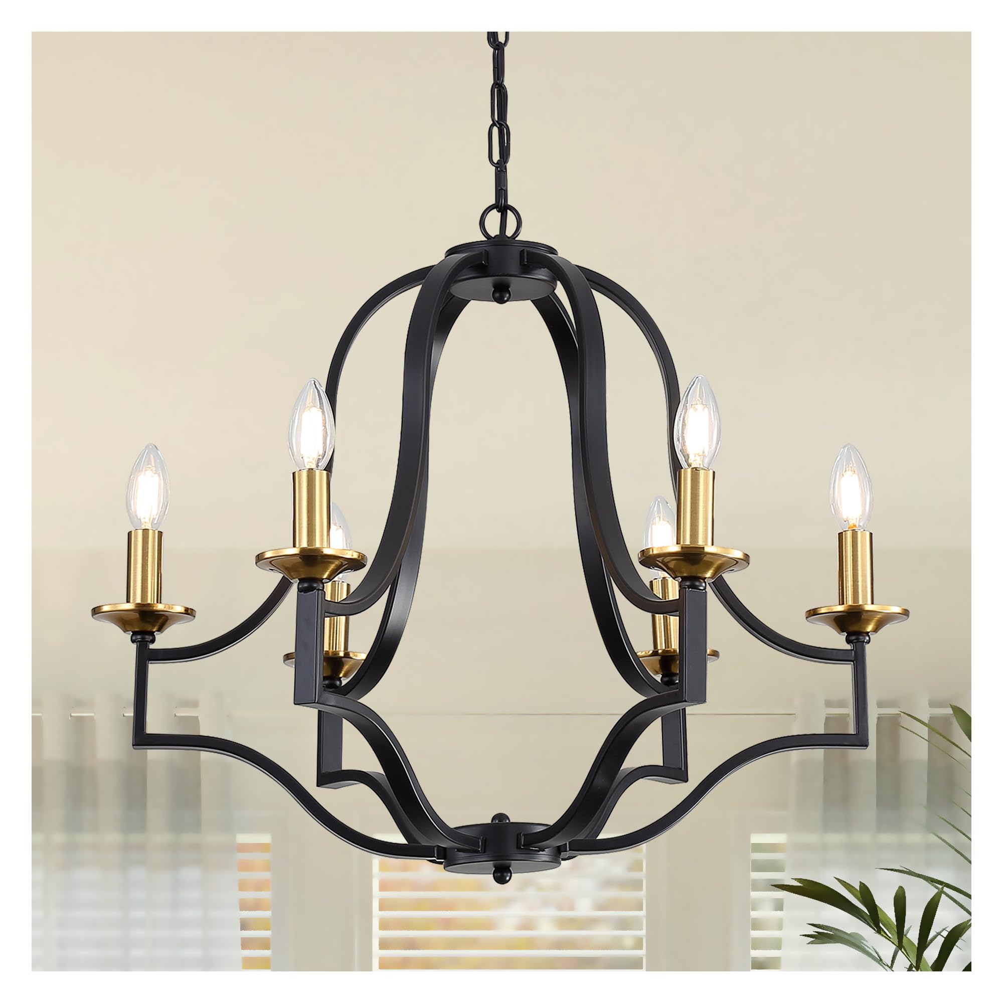 Photo 1 of NiuFeiL 6-Light Farmhouse Chandelier, 26 inch