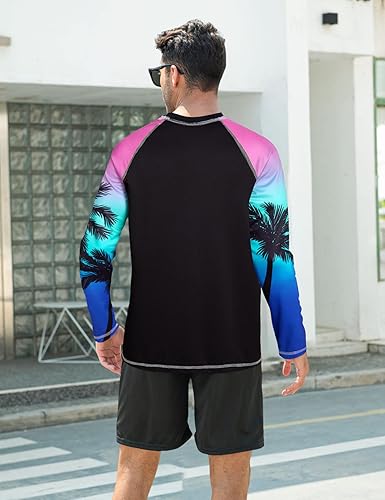 Miniatura 3 de Goodstoworld Camiseta de protección contra erupciones con estampado de moda UPF 50+ para hombre, para natación, pesca, surf, buceo