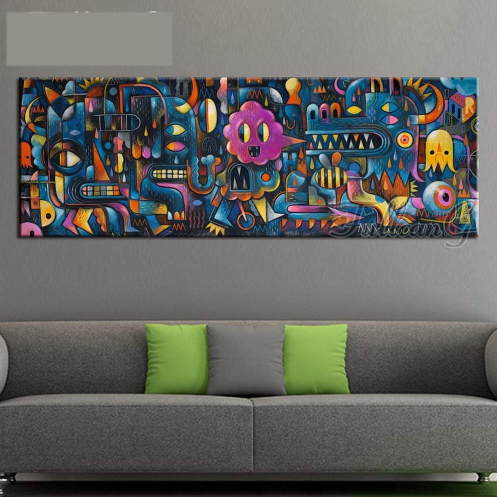 Kit Pintura de Diamante 5D Completo Grande DIY Diamond Painting Bordado Cristal Rhinestone Punto de Cruz Adulto Niño para el Hogar Decor de Pared Regalo Caricatura abstracta Square drill,50x100cm