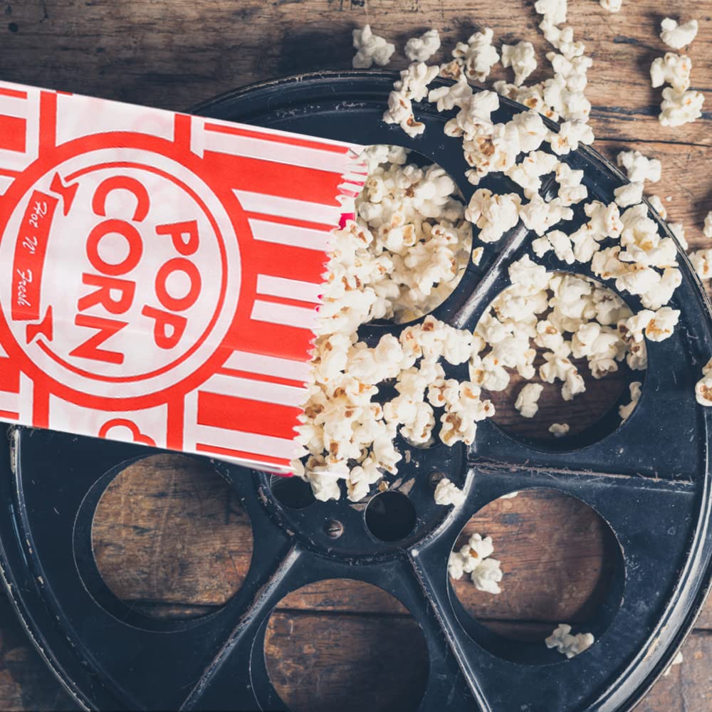 500 Stück Popcorntüten für Partys | Einweg-Papier-Popcornhüllen, klein, 28 g, ideal für Weihnachten