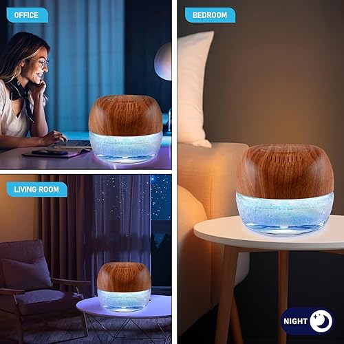 Miniatura 8 de Purificador a base de agua, revitalizador y ambientador, aire fresco con 7 luces LED que cambian de color para habitaciones (amarillo oscuro)