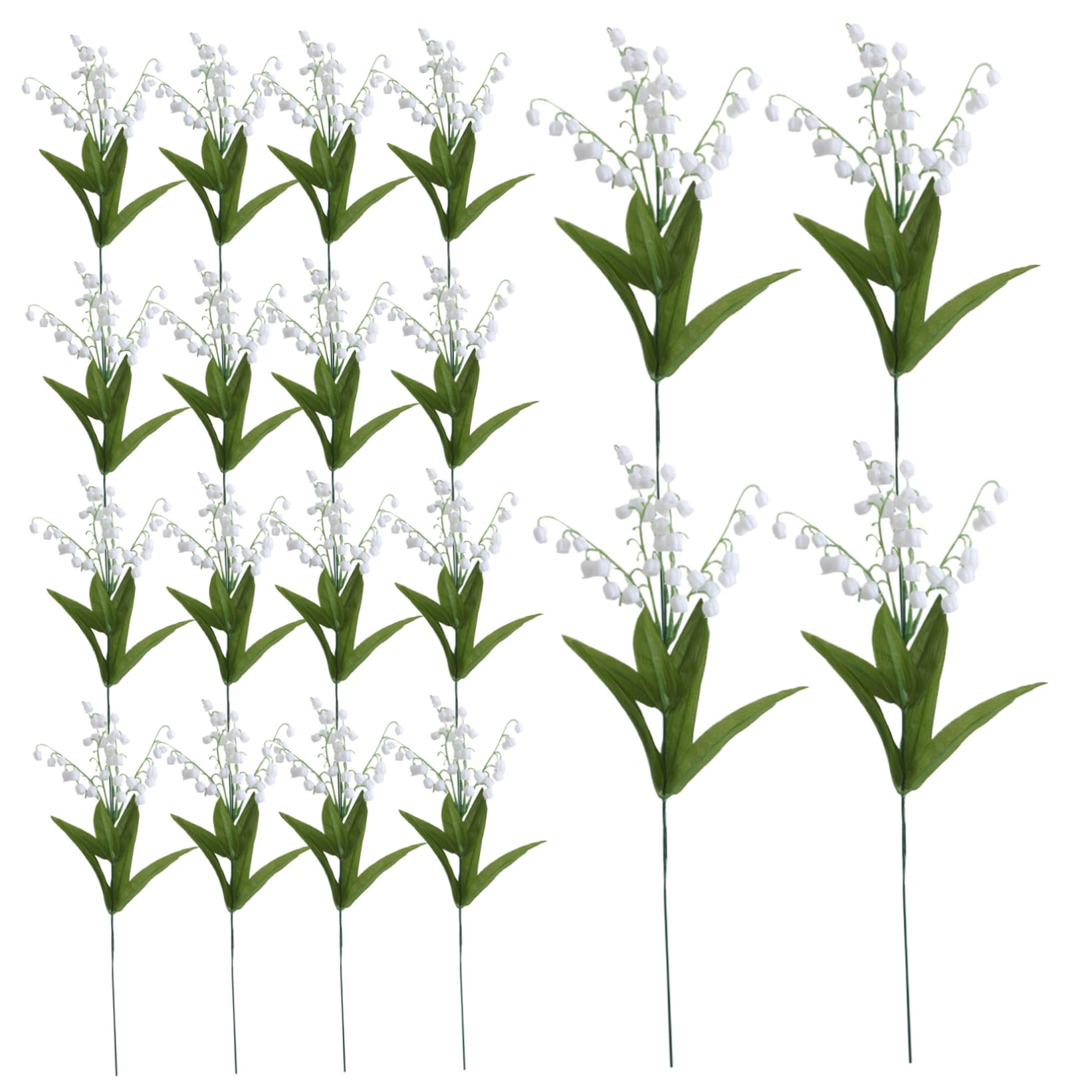 Tsawntd Artificial Lily of the Valley 20PCS 14" Lifelike Lily of the Valley Decor White Bell Flowers with 5 Stem for Home Garden Wedding Party Decor White Artificial Flowers