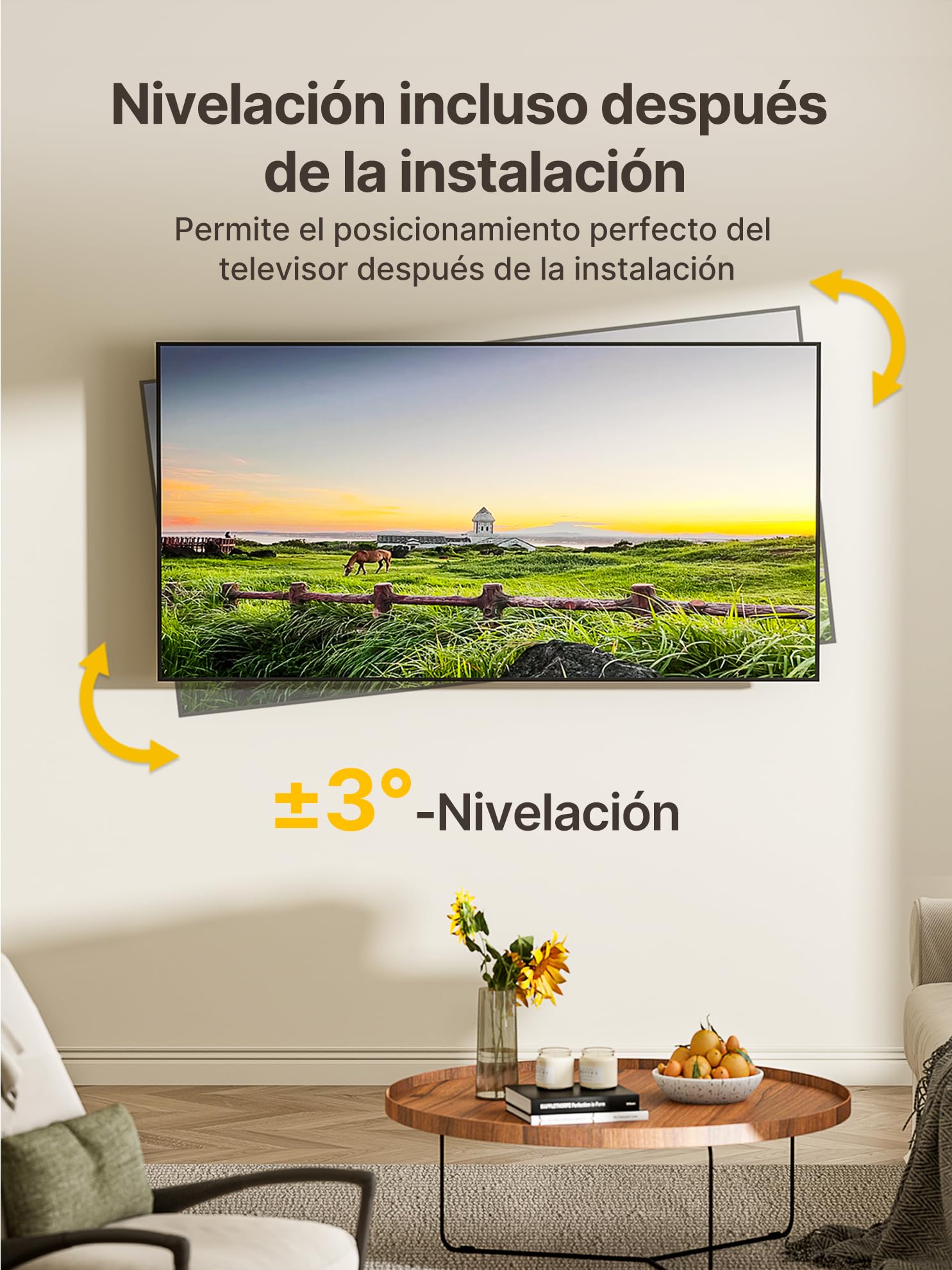 monTEK Soporte TV de Pared 23~65", VESA 400×400mm máx. Carga máx.35kg | Soporte De Televisor De Pared, Soporte De Pared,Brazo 946 mm,Inclinación,Rotación,Placas de pantalla/Incurvés