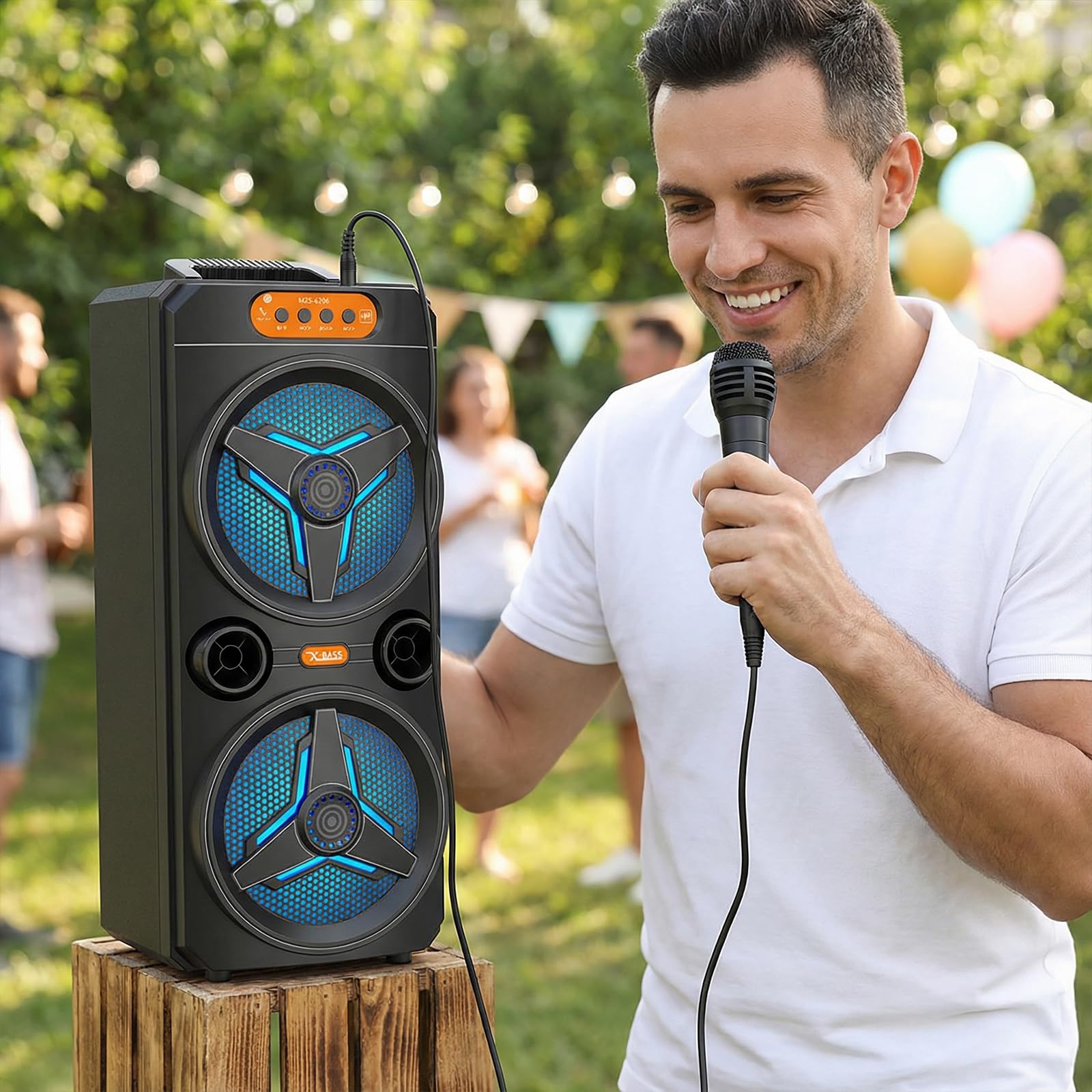 Altoparlante BT con microfono senza fili Karaoke macchina per il campeggio domestico del partito
