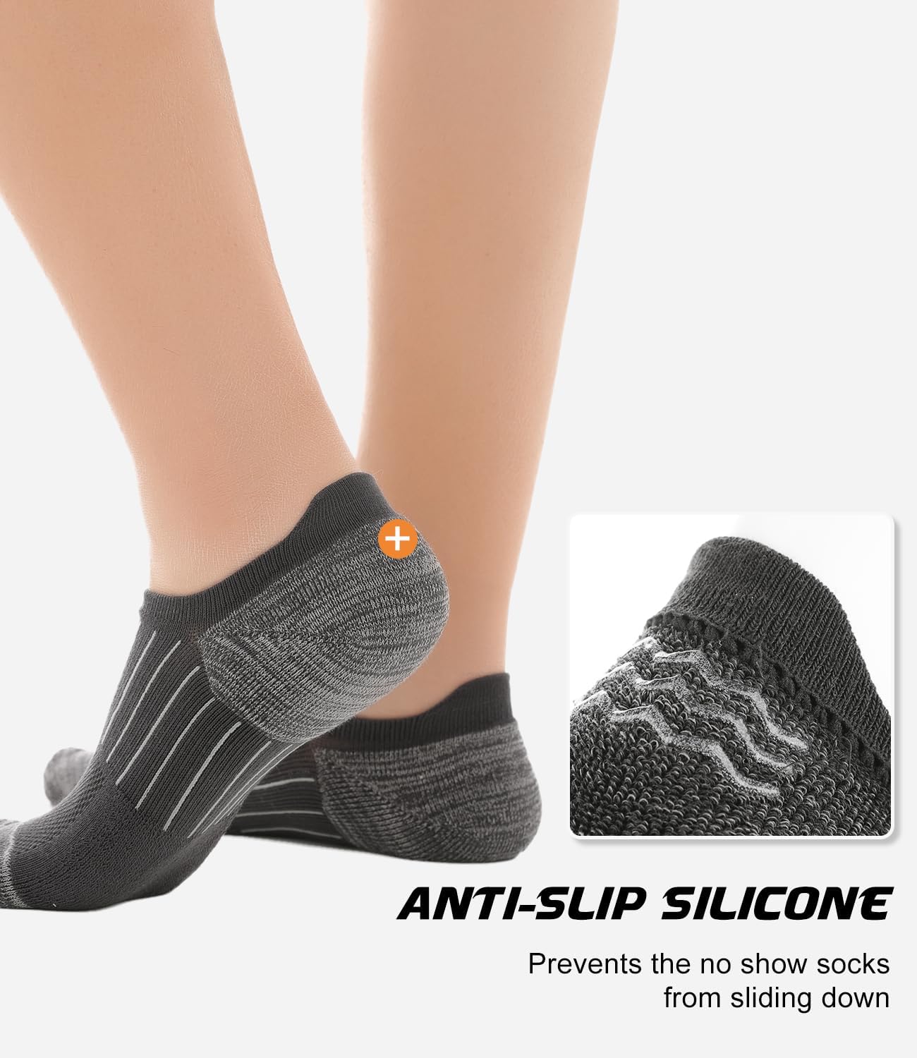 BAMBOO COOL No Show Socks Men Low Cut Ankle Short Socks for Men Casual Athletic Socks with Non Slip Grip - Image 4
