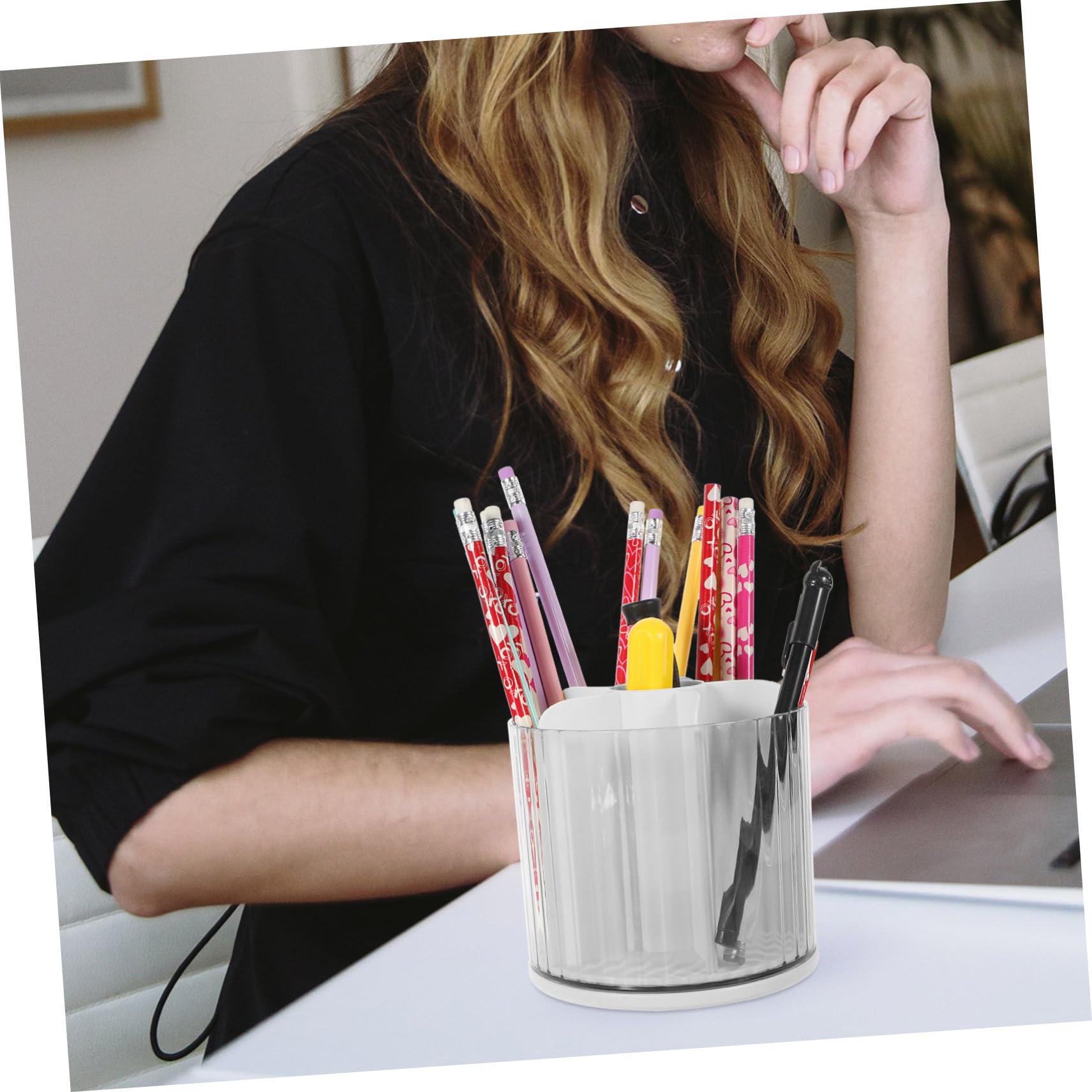 5 Piezas Portalápices Giratorio Brocha De Maquillaje Accesorios De Oficina Accesorios De Escritorio De Oficina Accesorios De Mesa El Plastico Alumno Lápiz Estante