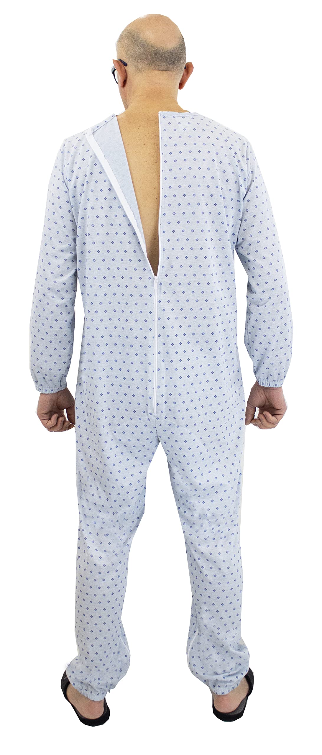 FERRUCCI COMFORT Pijama de Tutón Sanitario Simplicidad Manga Larga 3 Cremalleras/Cremallera Detrás de la Espalda e Interior Pierna Verano