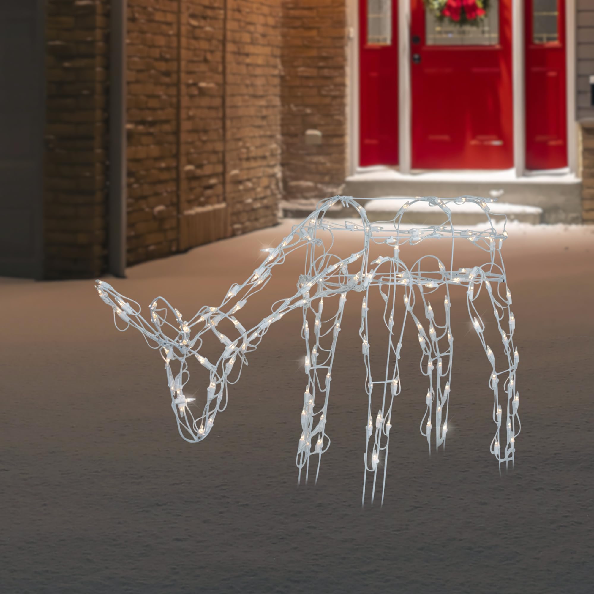 Lighted Feeding Reindeer Outdoor Christmas Decoration - 42