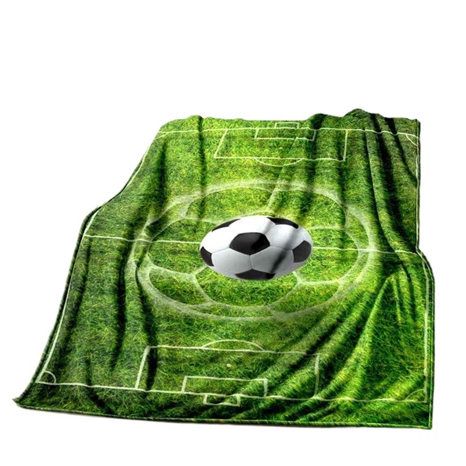 WSQHAO Soccer Ball Football Goal Throw Blanket Soft Blankets Bed Sofa Home Decor for Bed Couch(Color1)