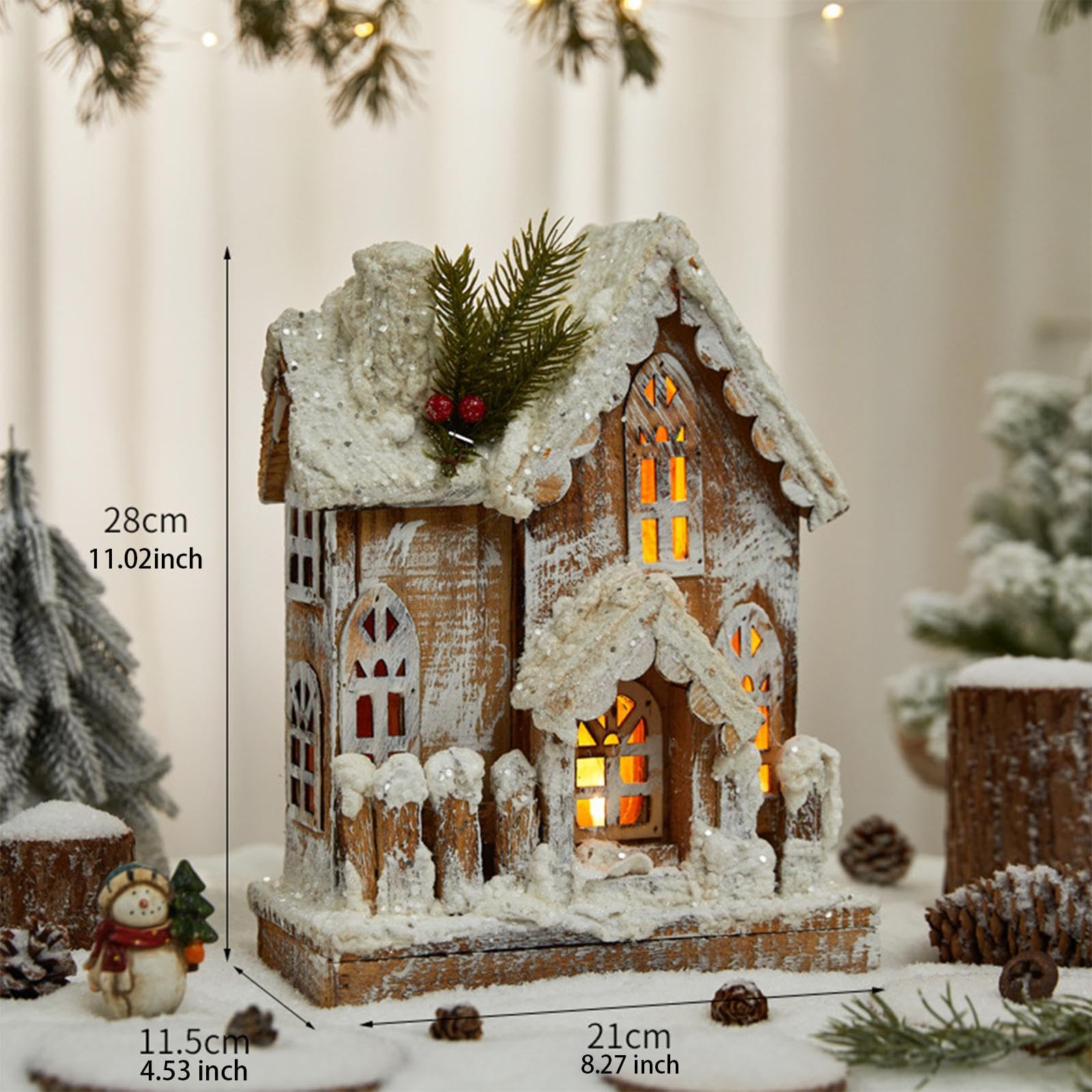 MagiDeal Scultura di Casa di Villaggio, Statuetta in Legno per Feste in Casa E Al Chiuso