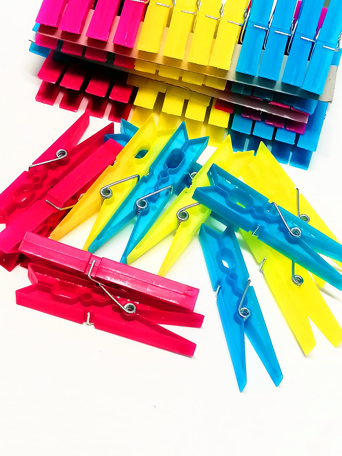 48 Mollette Per Biancheria Multicolore In Plastica Resistente: Presa Forte, Resistenti Al Vento