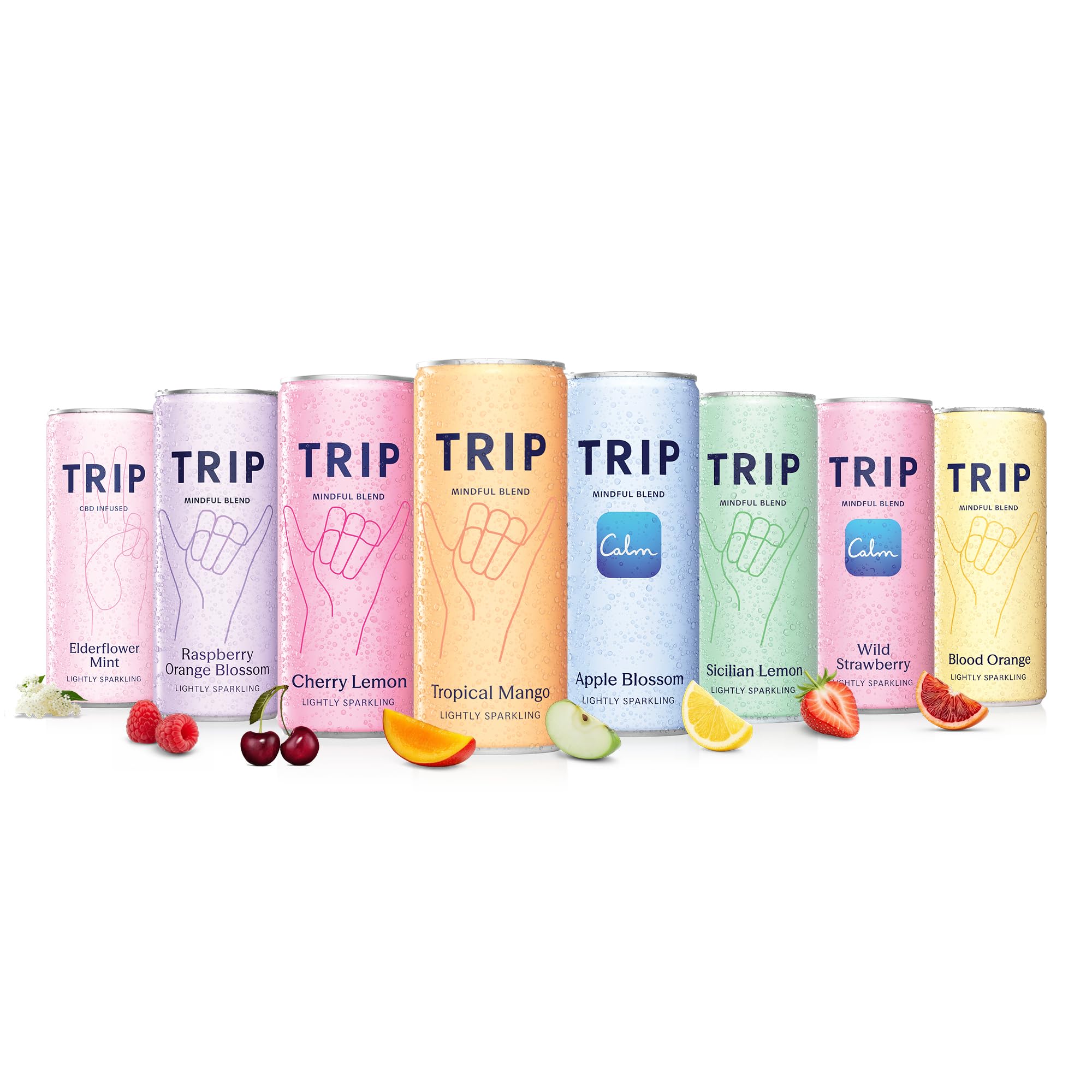 TRIP Ultimate Sampler Pack Sparkling Drink with 120MG calming Magnesium Citrate + Lion’s Mane + Chamomile + Lemon Balm. Low Calorie, No Added Sugar and Vegan (Pack of 12 x 250ml)