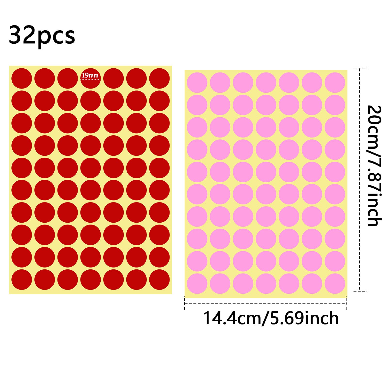 768 Gommettes Rondes Autocollantes - 2cm, 16 Couleurs, Pour Bureau, école, Classement
