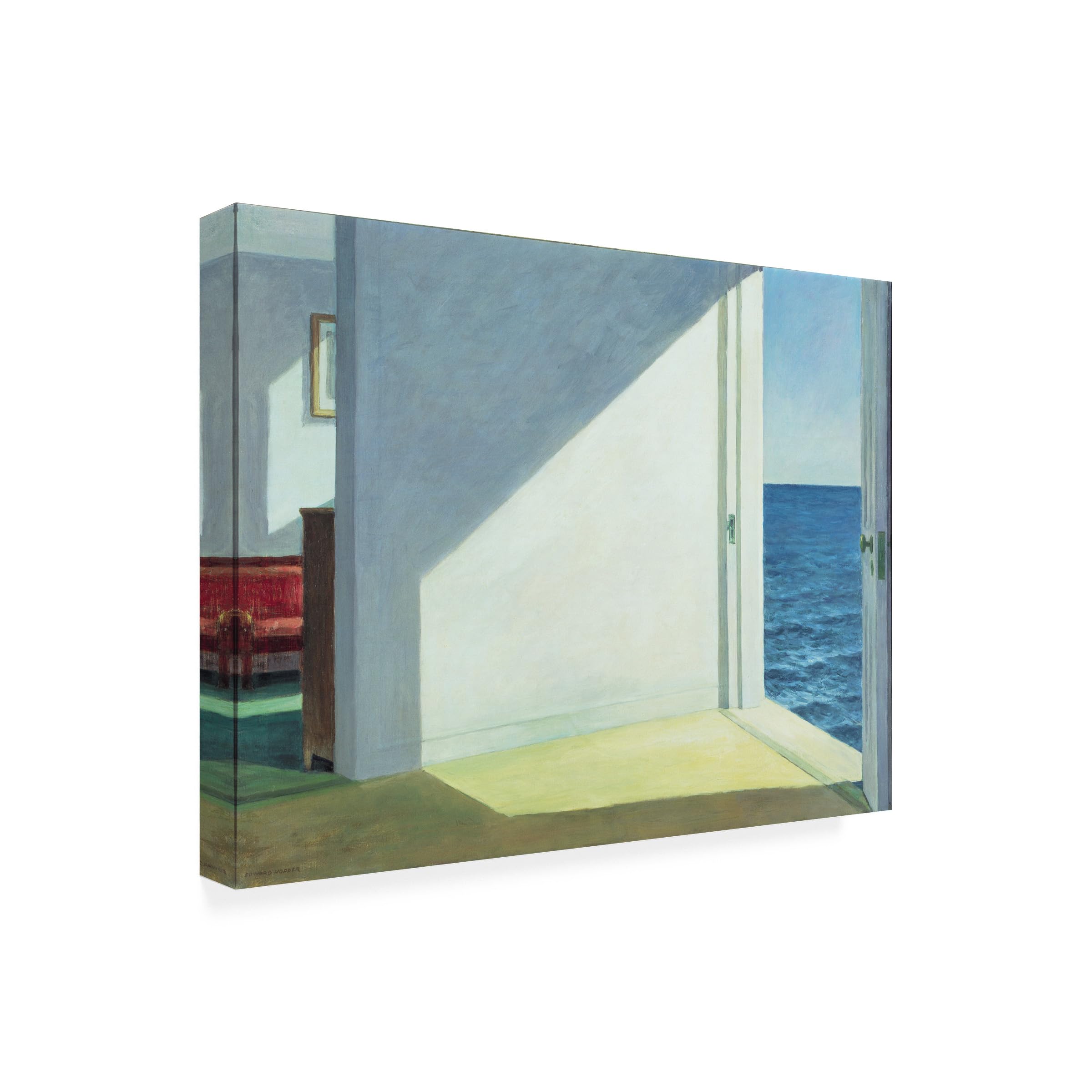 Wrapped Canvas Wall Art - Edward Hopper Rooms by the Sea Wall Art for Living Room Bedroom or