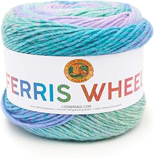 Lion Brand Yarn, Muticolor Ferris Wheel Yarn for Knitting, Crocheting, and Crafts, Cotton Candy, 1 Pack