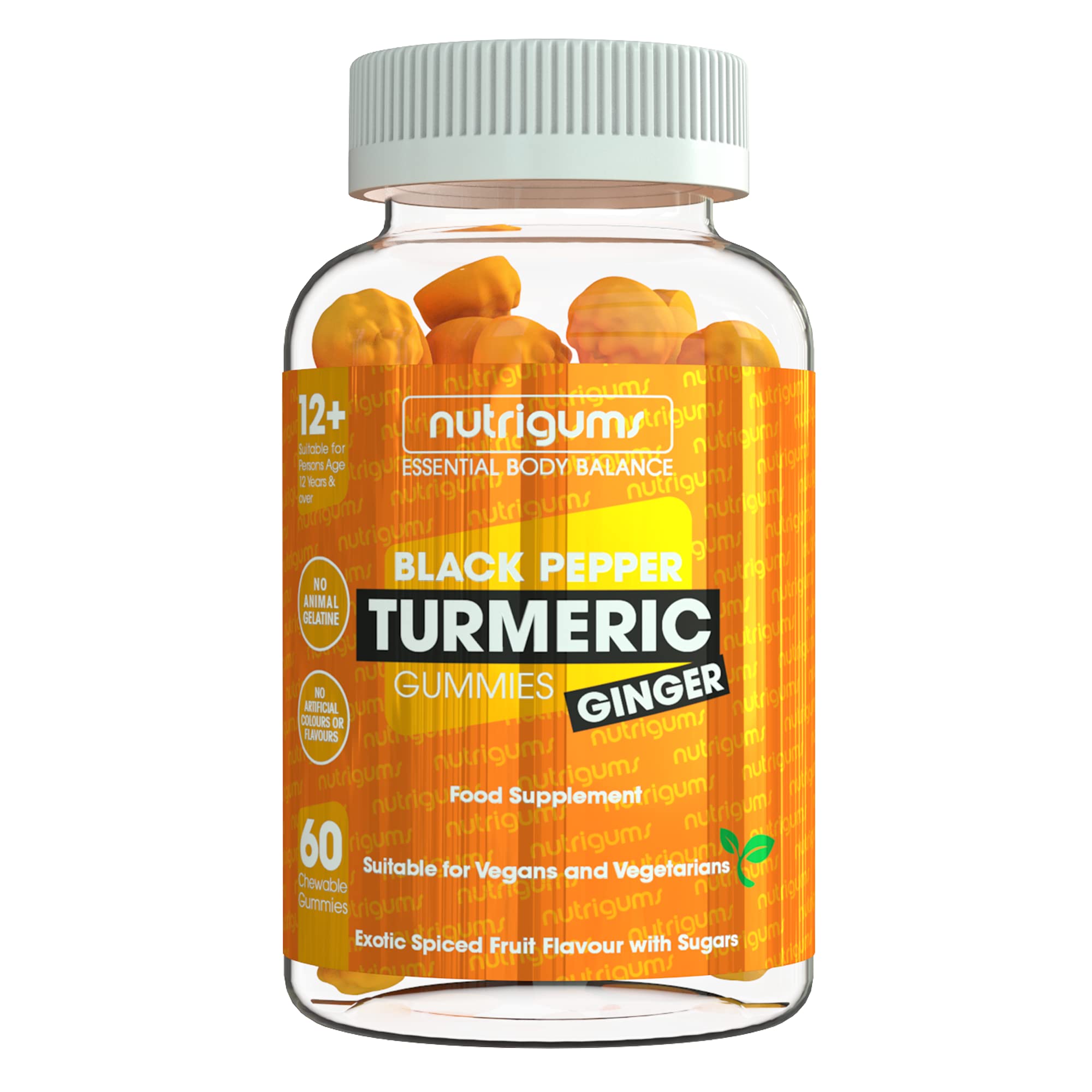 NUTRIGUMS® Turmeric, Ginger & Black Pepper Extract 60 Lightly