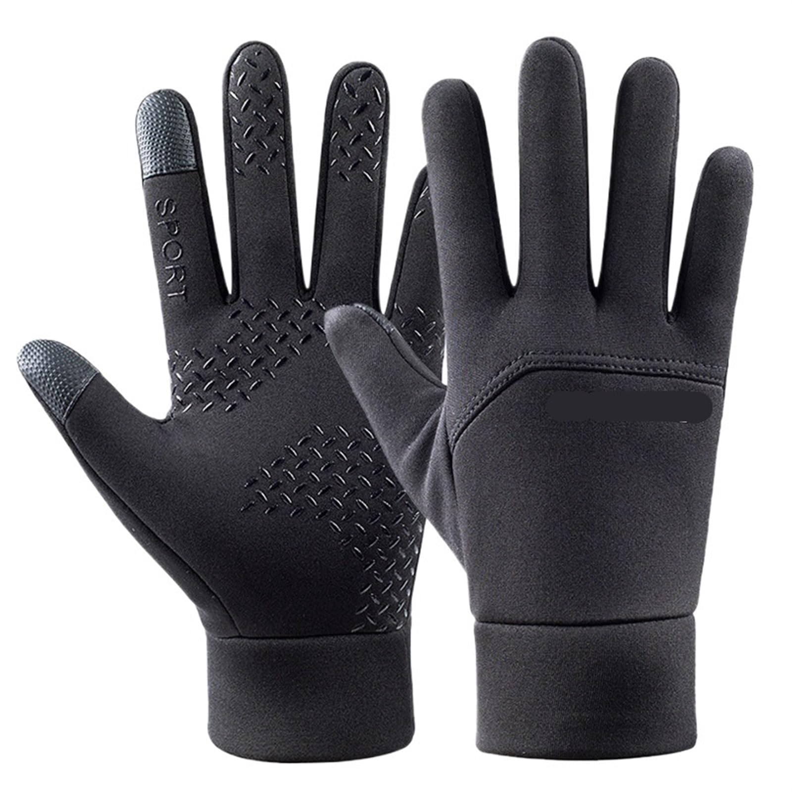 Guanti Invernali Uomo Guanti da sci invernali for sport all'aria aperta, antivento, impermeabili, in pile, antifreddo, for ciclismo, con dita, touchscreen, antiscivolo, for motocicletta(Black,XL)