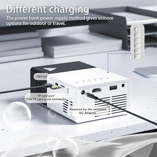 Miniatura 2 de Mini proyector con proyectores portátiles Wifi compatible con 1080P 170 pulgadas Mini proyector de película HD, proyectores para exteriores