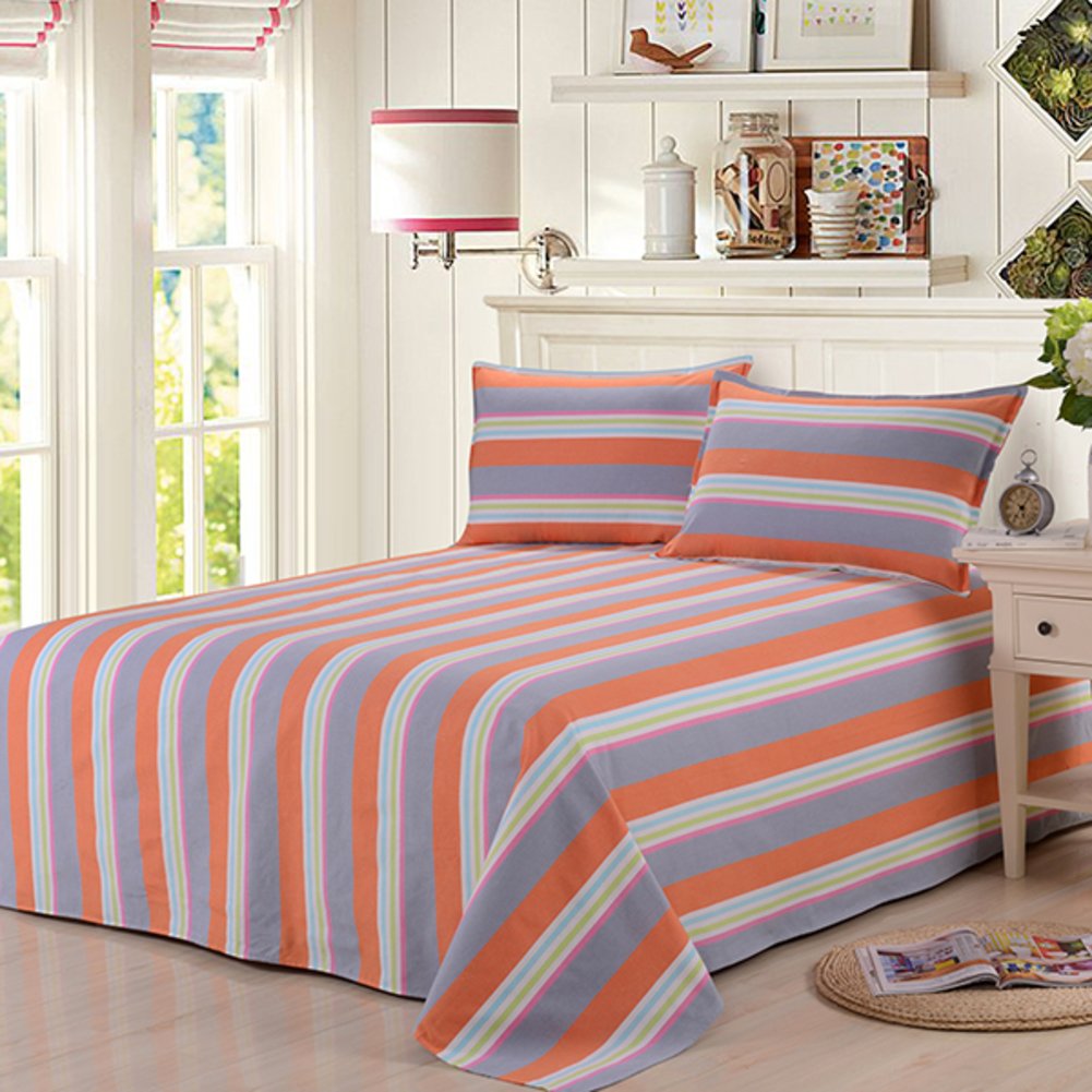 Drap de lit en coton épais 200x230 double couchage grand confort imprimé moderne B
