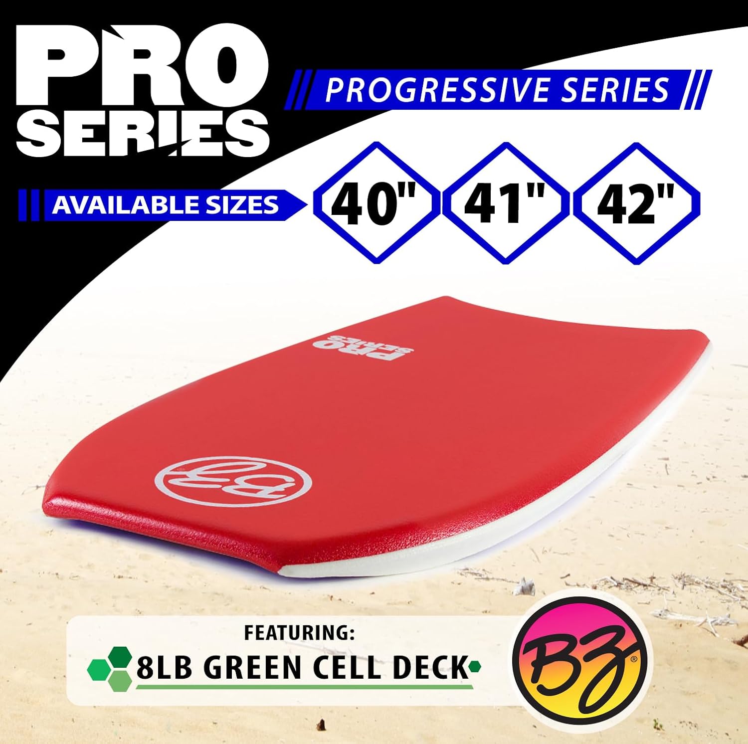 BZ Bodyboards - Pro Bodyboard - Advanced Riders - Zero-G Polypro Core - Surlyn Slick - 8LB H-Cell Deck - Crescent Tail - Bodyboarding
